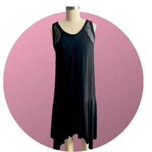 Free People Embossed Lace Black Polka Dot Dress